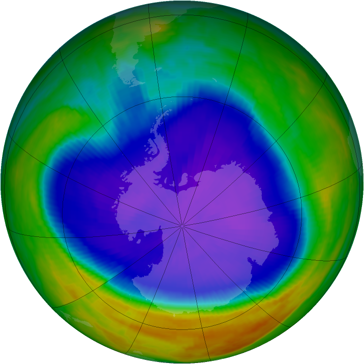 Antarctic ozone map for 27 September 1998
